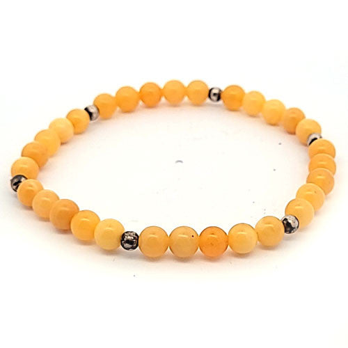 Bernstein Kugel-Armband gelb  - 1