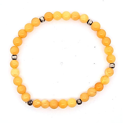 Bernstein Kugel-Armband gelb  - 2