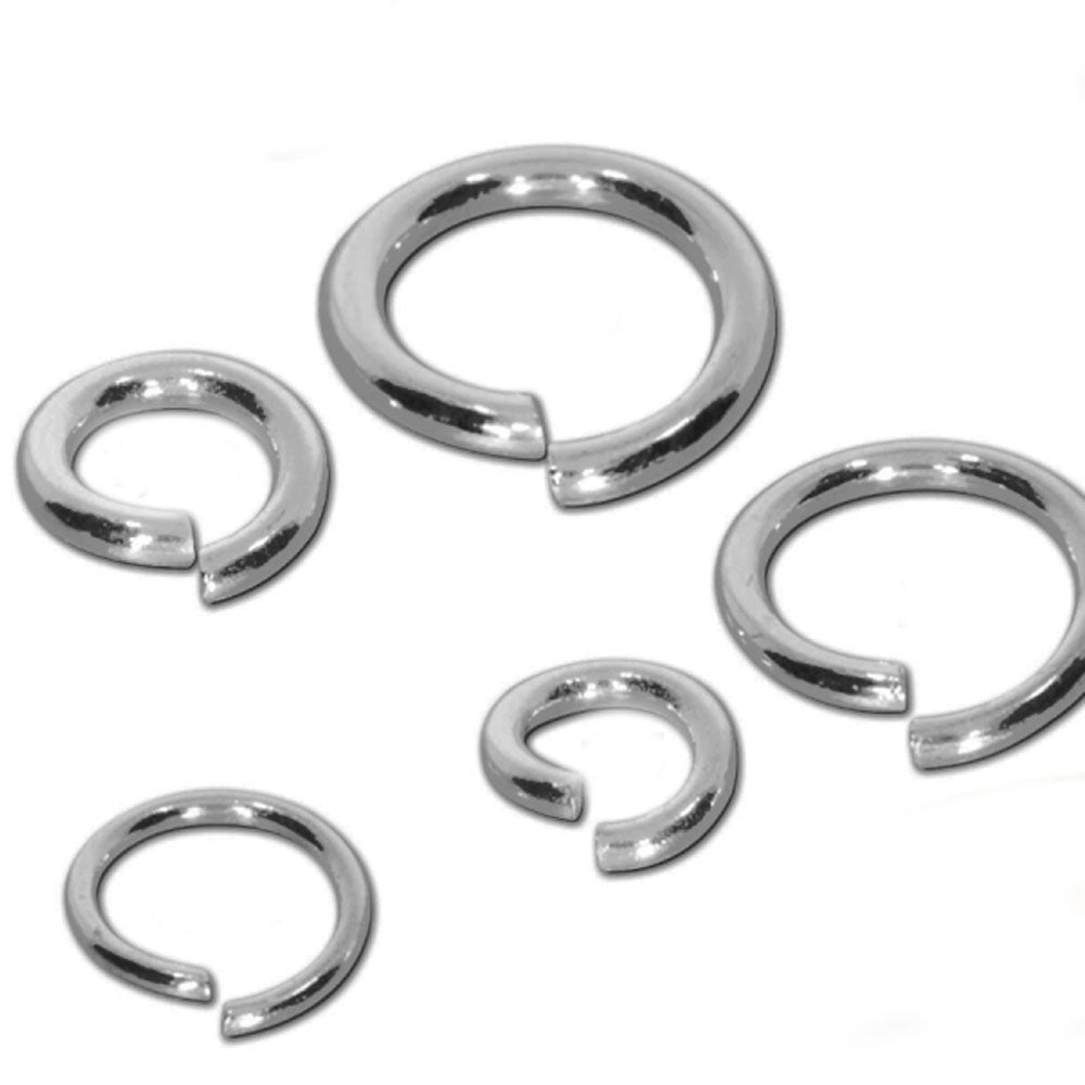 Binderinge offen, Silber rhodiniert 