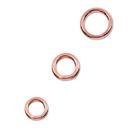 Binderinge geschlossen, Silber rosé vergoldet