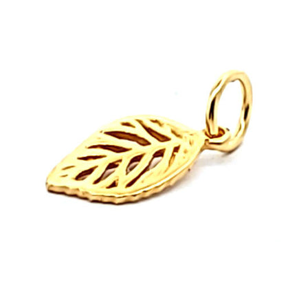 Blatt Anhänger klein, silber vergoldet  - 2