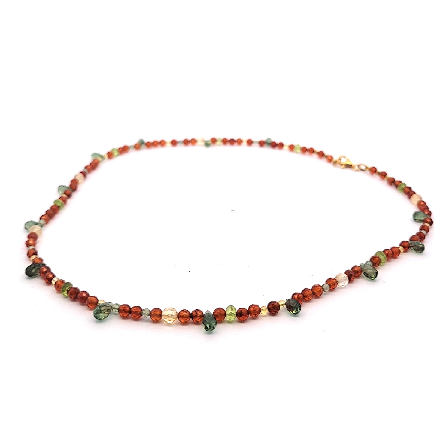 Bohemian-Design-Kette-Oranger-Granat-Peridot-Apatit