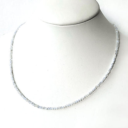 Chalcedony beaded necklace 2 mm faceted 