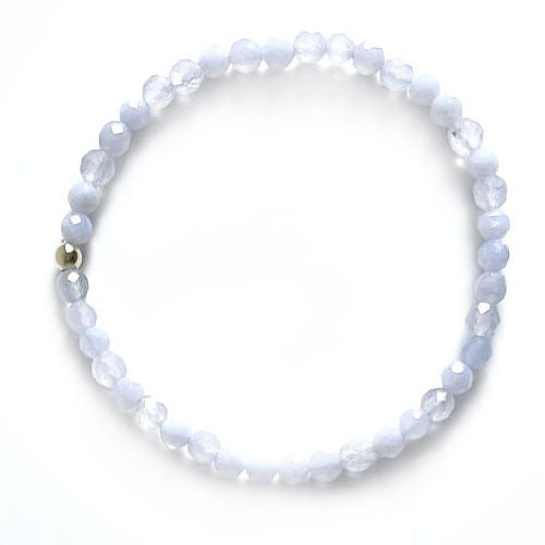 Chalzedon Kugelarmband 4 mm facettiert  - 1