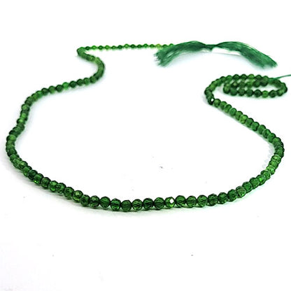 Chrome Diopside AA, 3 mm faceted bead strand