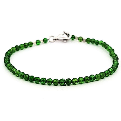 Chromdiopsid Kugelarmband 3 mm facettiert  - 2