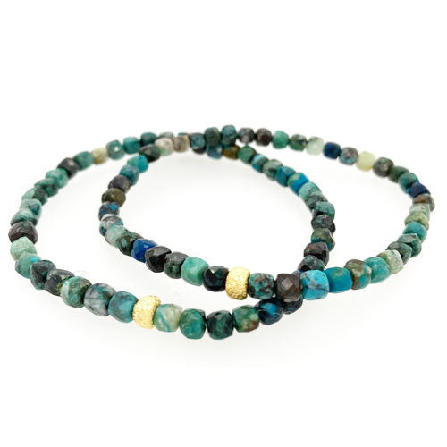 Chrysokoll Armband Cube 4 mm  - 1