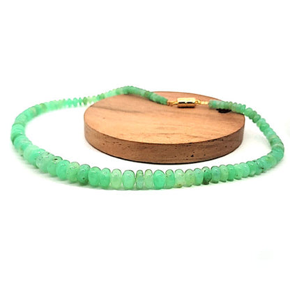 Chrysoprase chain button 6-10 mm