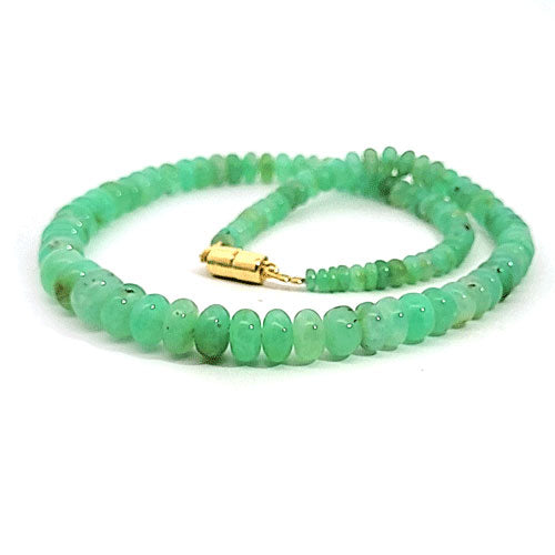 Chrysoprase chain button 6-10 mm