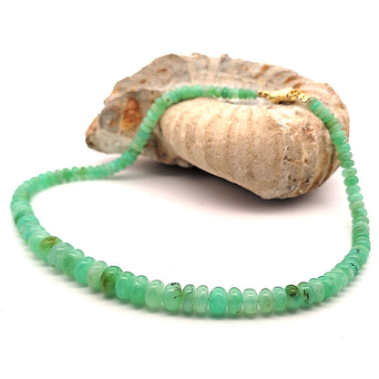 Chrysoprase chain button 6-10 mm