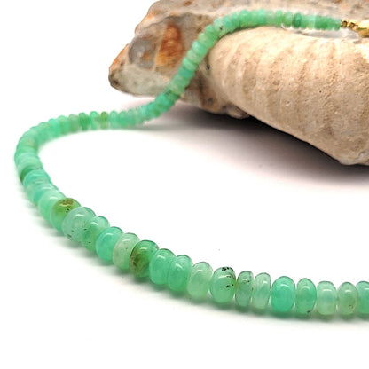 Chrysoprase chain button 6-10 mm