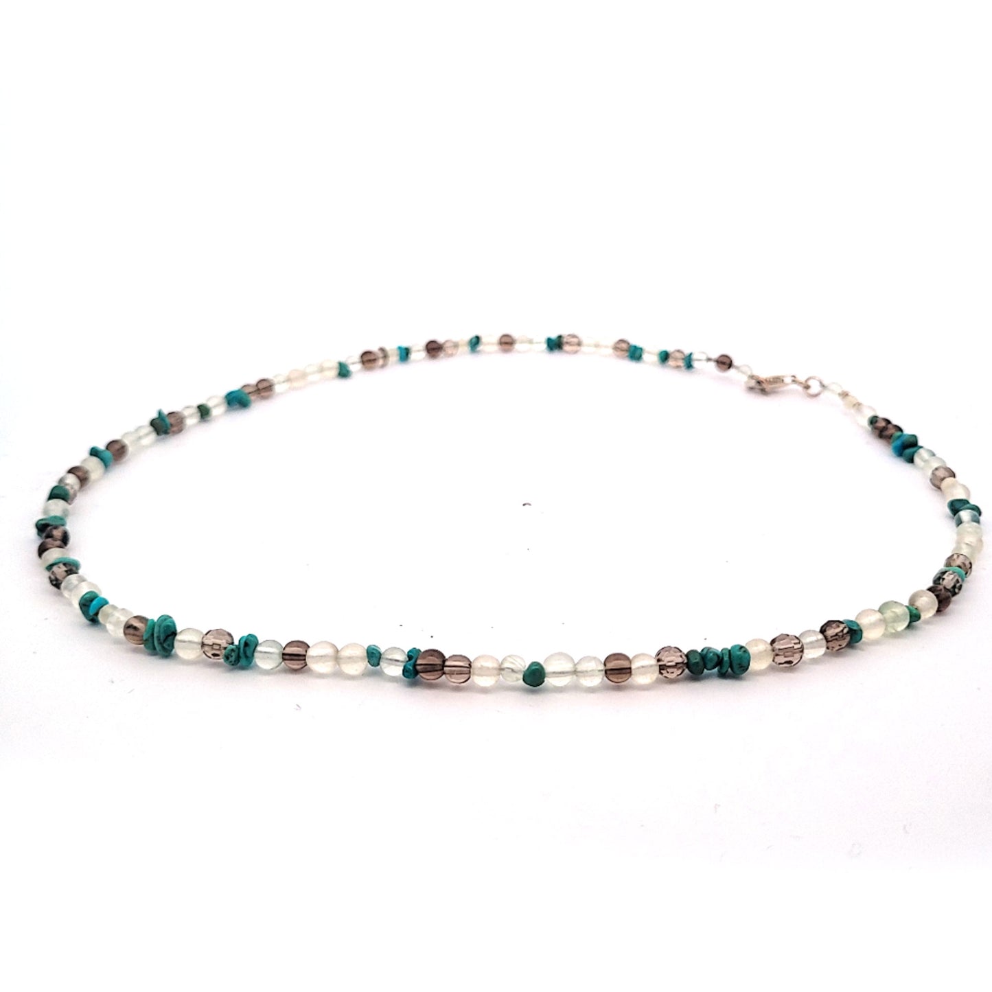 Design-Kette-Prehnit-Tuerkis-Rauchquarz