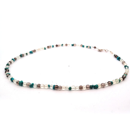 Design-Kette-Prehnit-Tuerkis-Rauchquarz