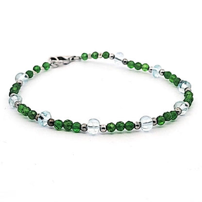 Design Armband Chromdiopsid und Aquamarin Steindesign - 2