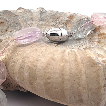 Pastell-Quarz Designkette mit Amethyst, Rosenquarz, Zitrin und Grünquarz
