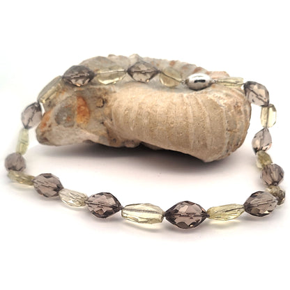 Zitrin & Rauchquarz Designkette mit Magnetverschluss