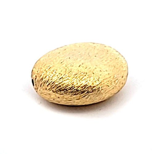 Discus oval Silberperle satiniert vergoldet 15 x 18 mm  - 2