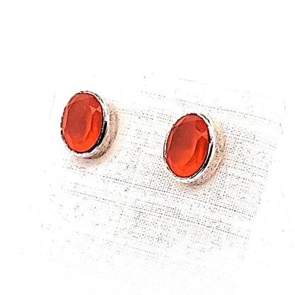 Edelstein-Silber-Ohrstecker-Karneol