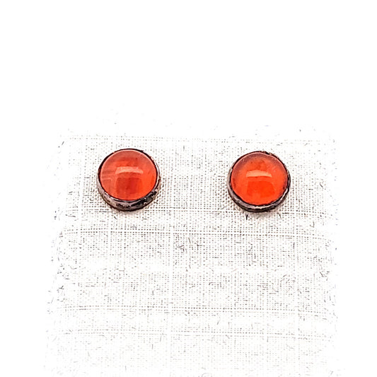 Edelstein-Silber-Ohrstecker-Karneol