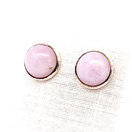 Edelstein-Silber-Ohrstecker-Kunzit