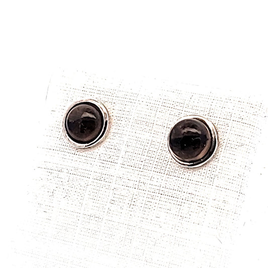 Edelstein-Silber-Ohrstecker-Rauchquarz
