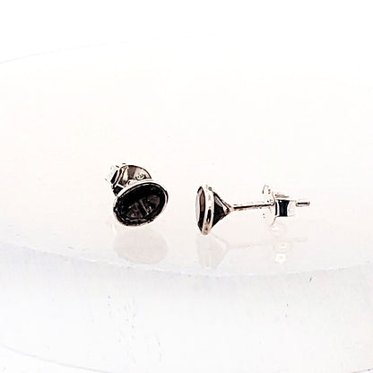 Edelstein-Silber-Ohrstecker-Rauchquarz