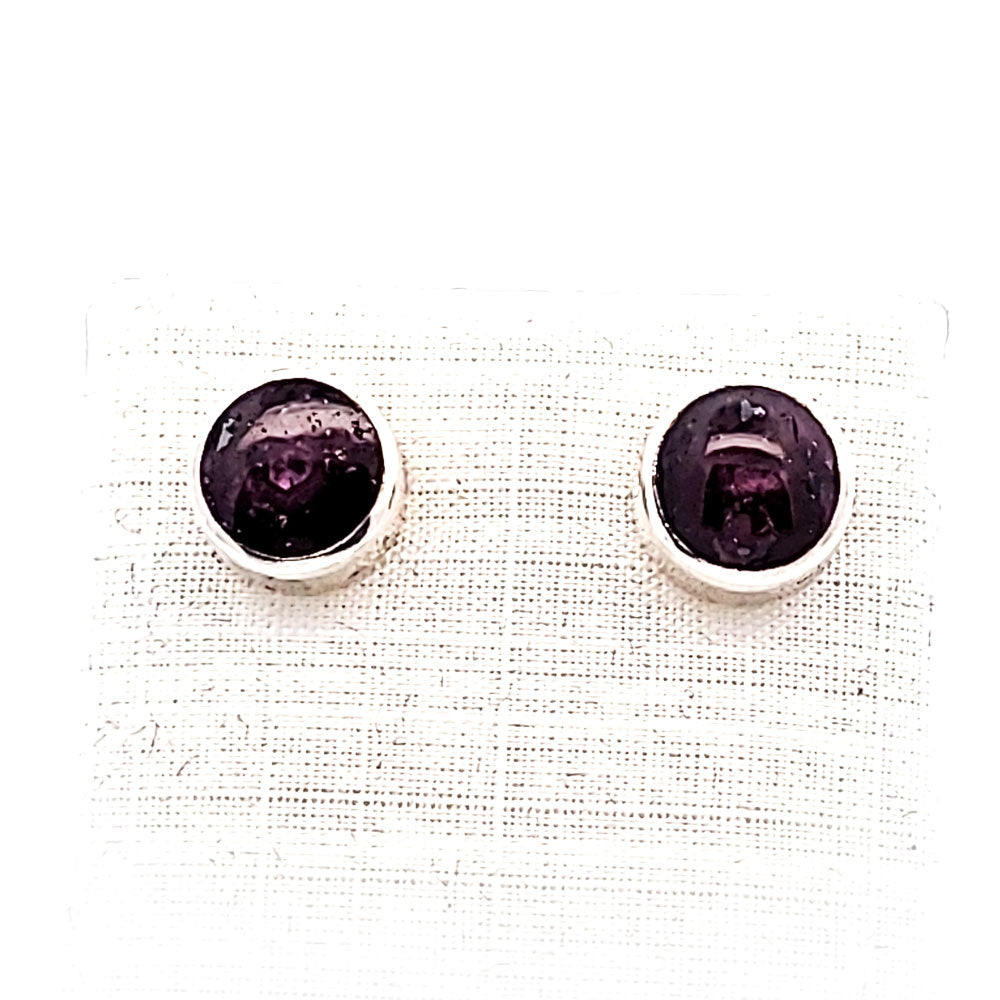 Edelstein-silber-Ohrstecker-Rubin