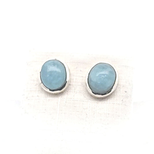Edelstein Silberohrstecker Aquamarin