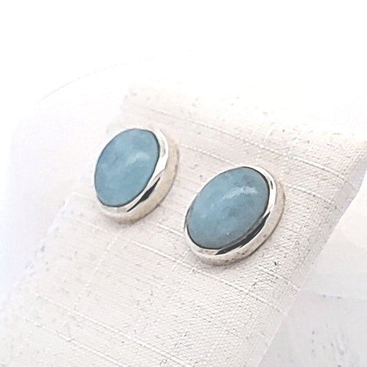 Edelstein Silberohrstecker Aquamarin