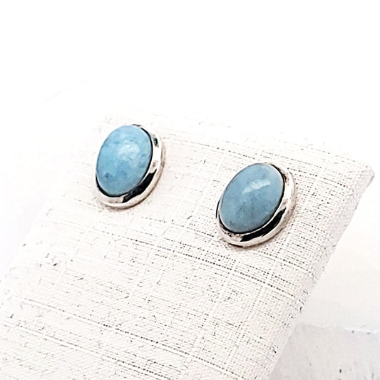 Edelstein Silberohrstecker Aquamarin_