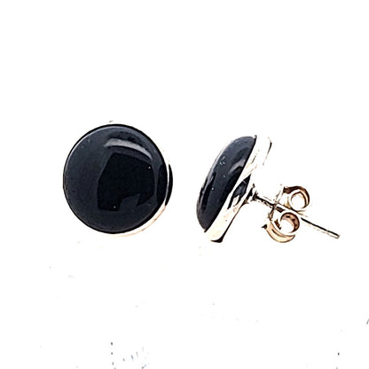 Edelstein Silberohrstecker Onyx