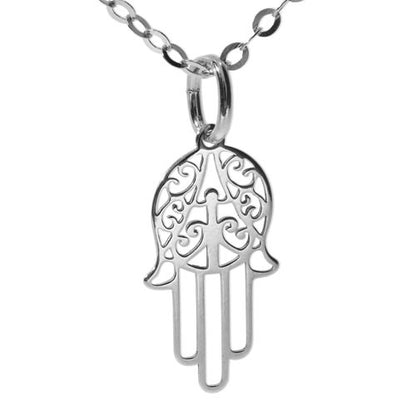 Fatimas Hand Anhänger silber rhodiniert 15mm  - 1