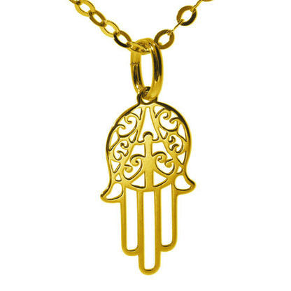 Fatimas Hand Anhänger silber vergoldet 15mm  - 1