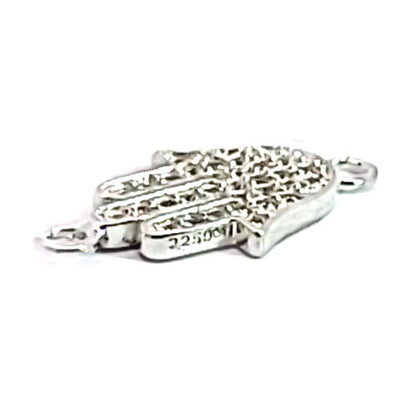 Fatimas Hand  Silberelement rhodiniert mit Zirkonia  - 1