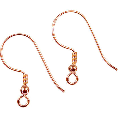 Fischhaken mit Kugel, Silber rosé vergoldet  - 1