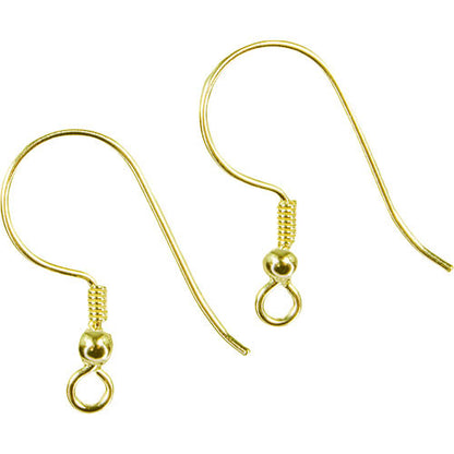 Fischhaken mit Kugel, Silber vergoldet Steindesign - 1