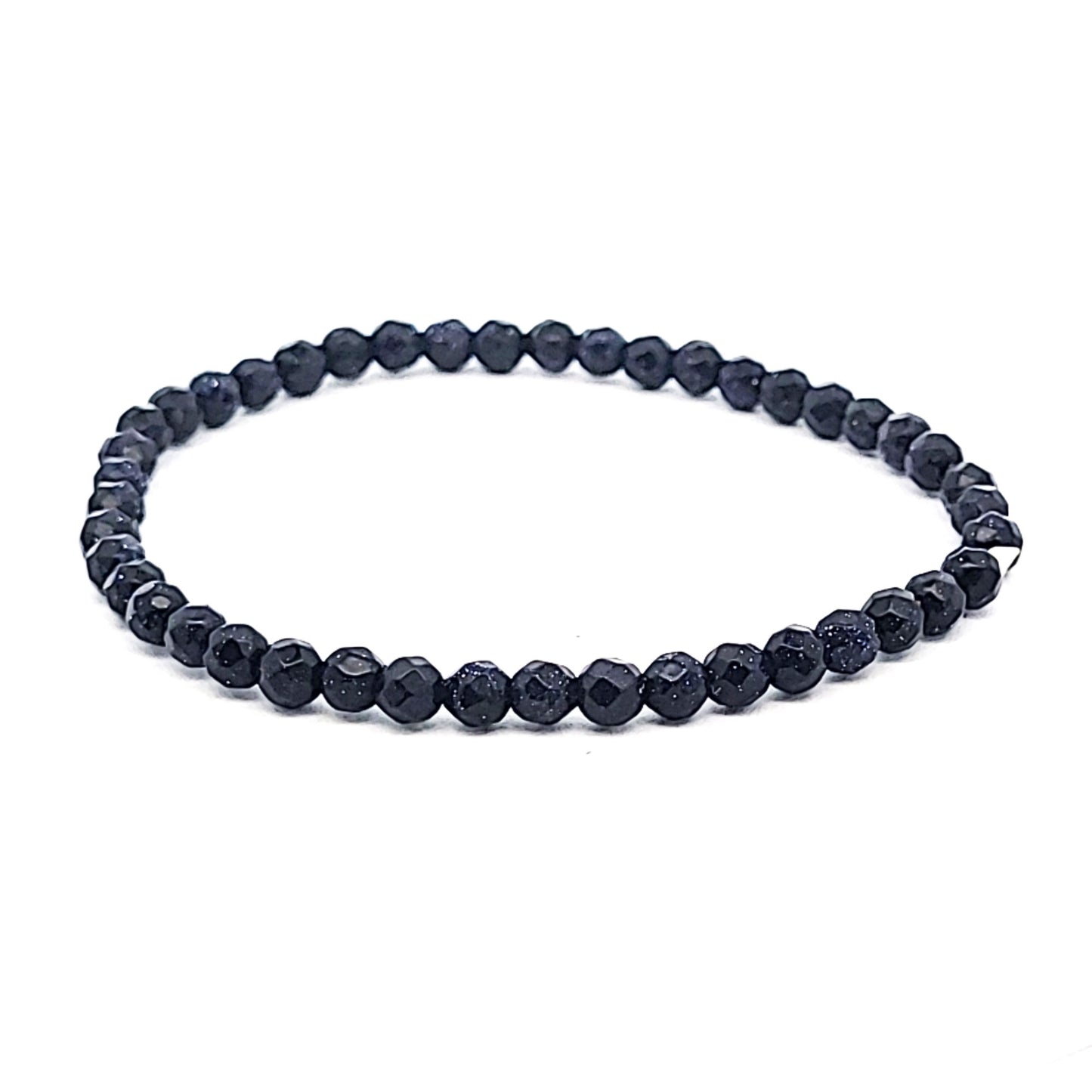 Goldfluss blau Armband 4mm facettiert