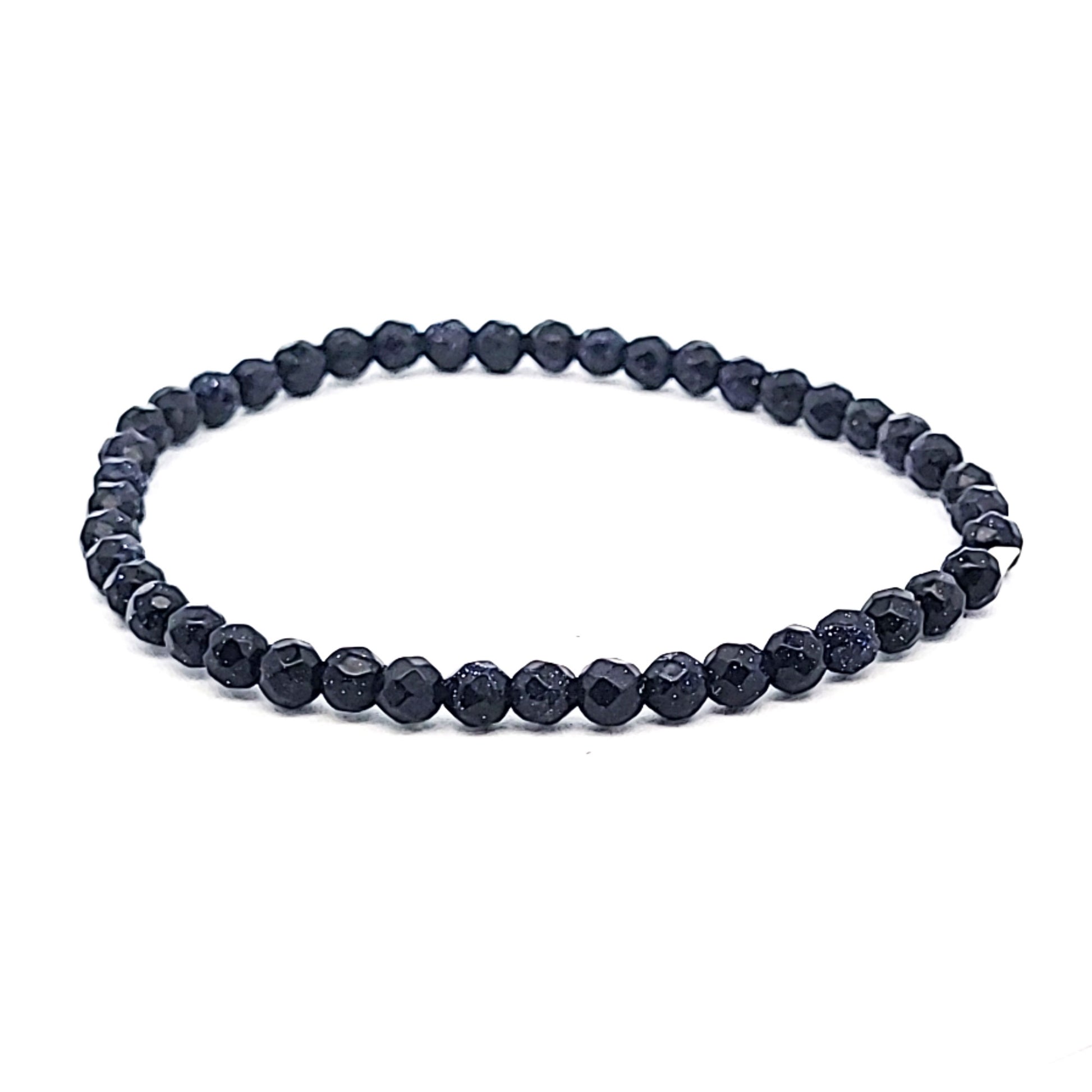 Goldfluss blau Armband 4mm facettiert