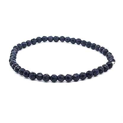 Goldfluss blau Armband 4mm facettiert