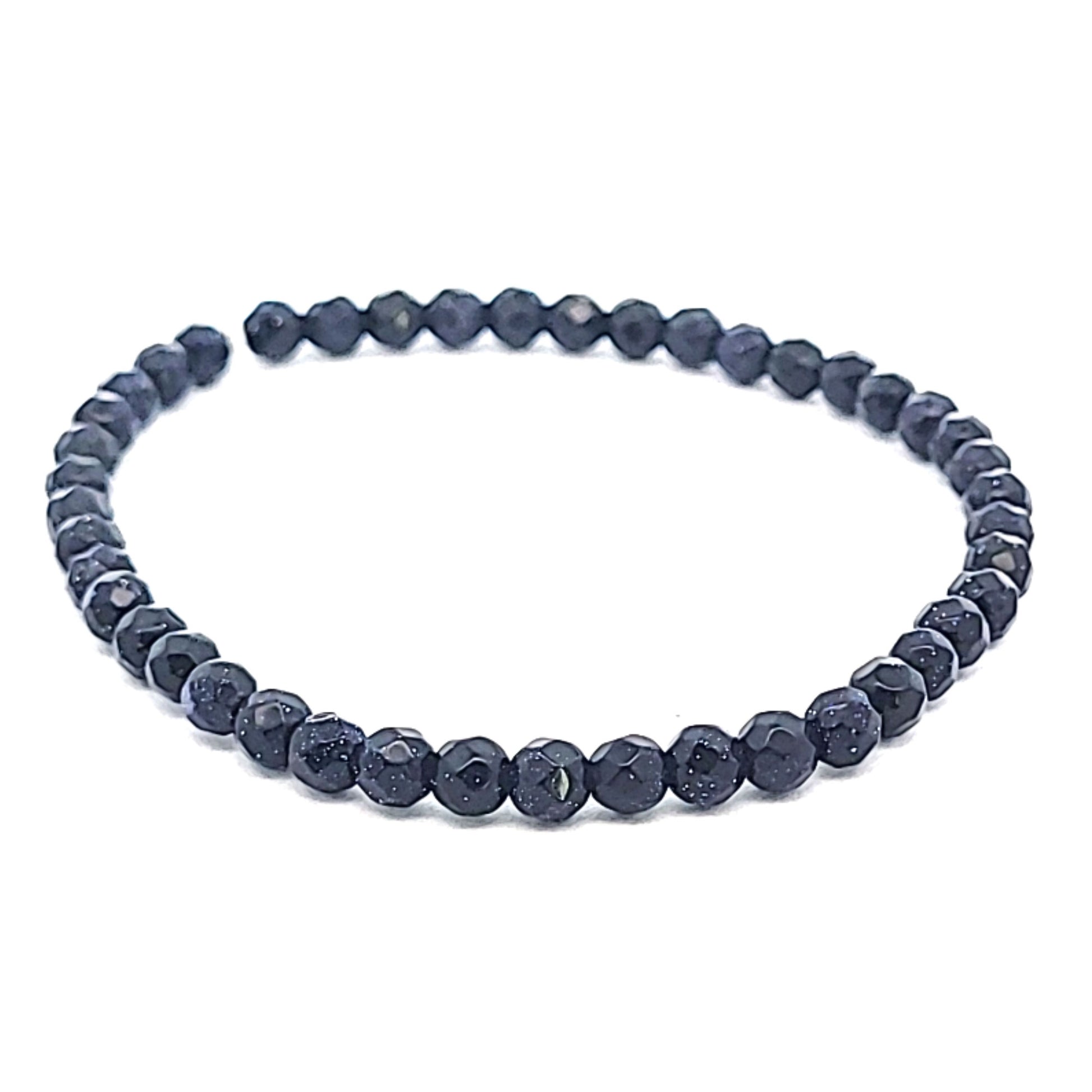 Goldfluss blau Armband 4mm facettiert