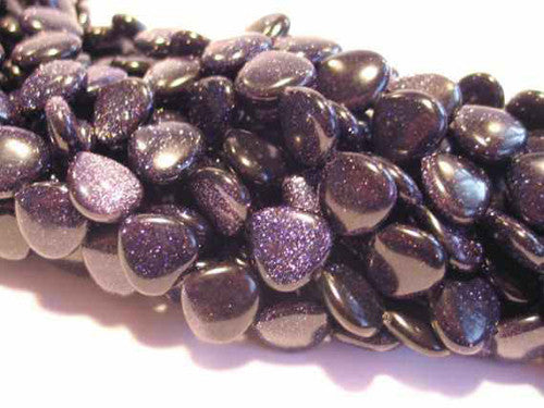 Goldfluss blau Herzstrang facettiert 14 mm  - 1