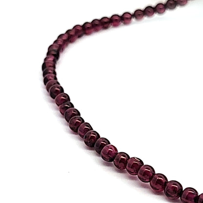 Garnet bead necklace 4 mm