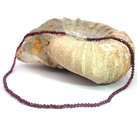 Granat Kugelkette 3 mm facettiert