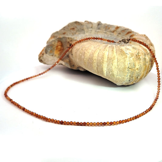 Granat orange Kugelkette 3 mm facettiert