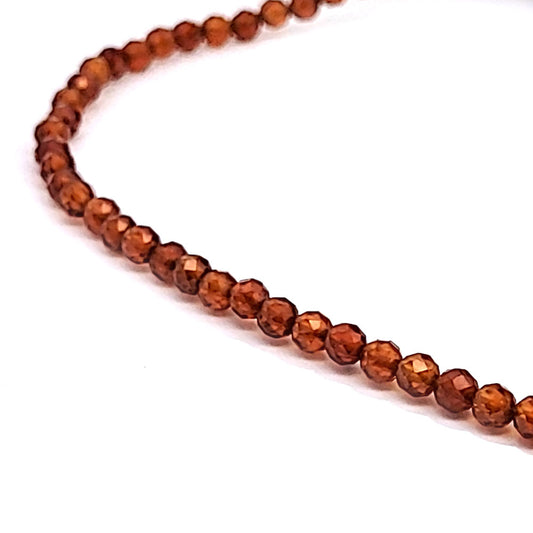 Granat orange Kugelkette 4 mm facettiert