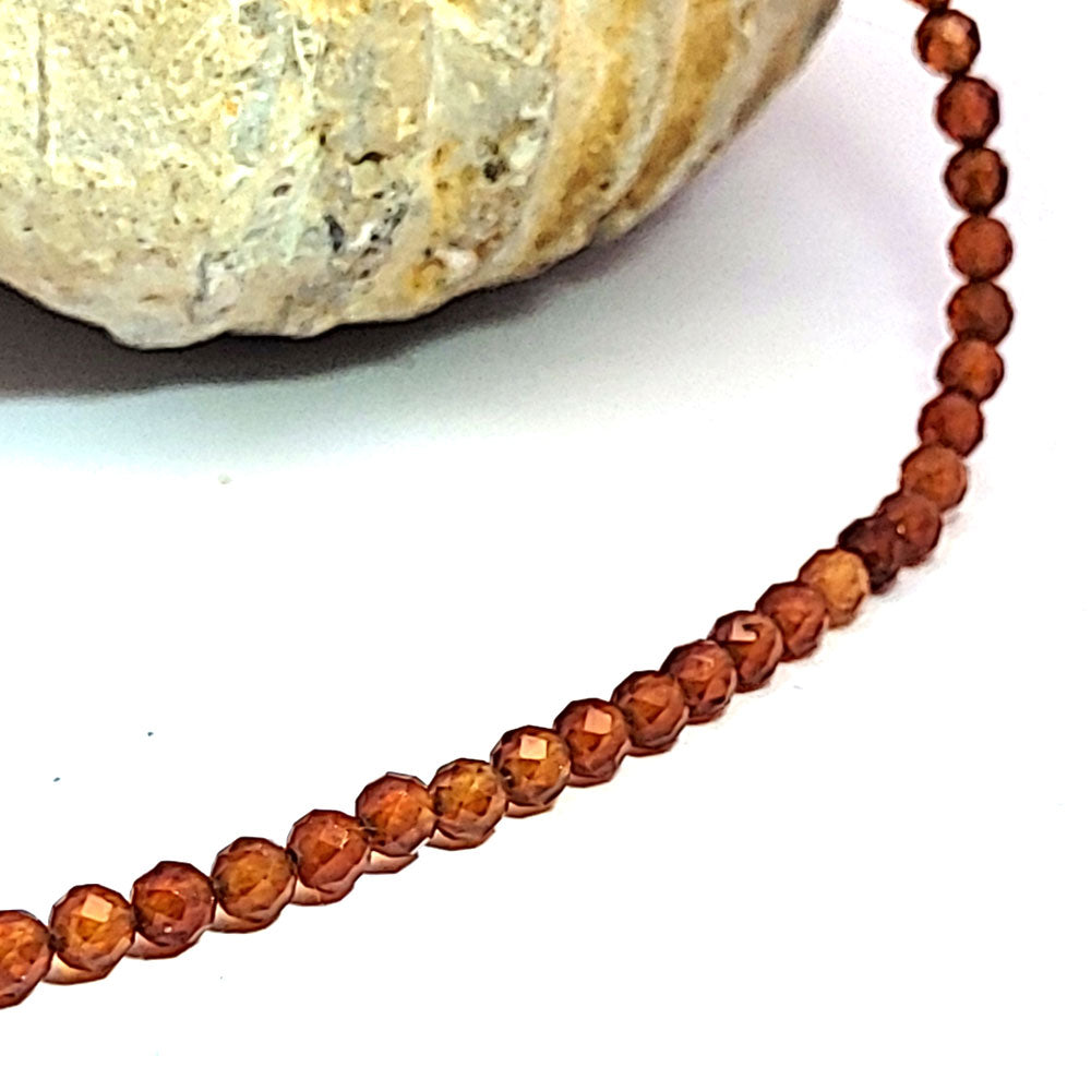 Granat orange Kugelkette 4 mm facettiert