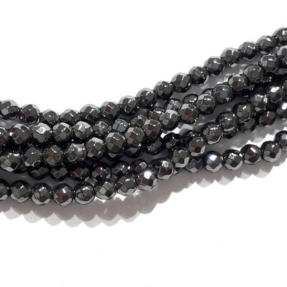 Hämatit Kugelstrang 2 mm facettiert  - 3