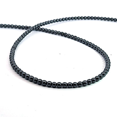 Hämatit, Kugelstrang 3 mm by Steindesign