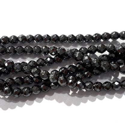 Hämatit Kugelstrang 3 mm facettiert  - 2