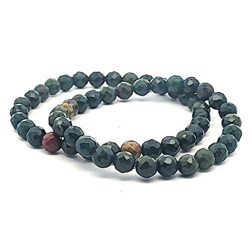 Heliotrop (Blutjaspis) Kugelarmband 6 mm facettiert  - 2